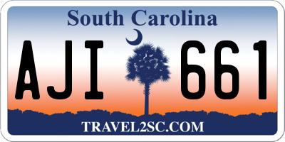 SC license plate AJI661