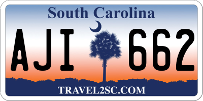 SC license plate AJI662