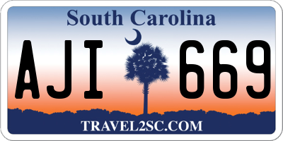 SC license plate AJI669