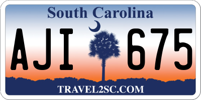 SC license plate AJI675