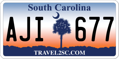 SC license plate AJI677