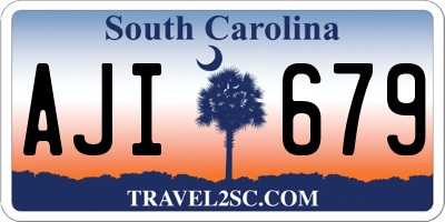 SC license plate AJI679
