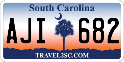 SC license plate AJI682