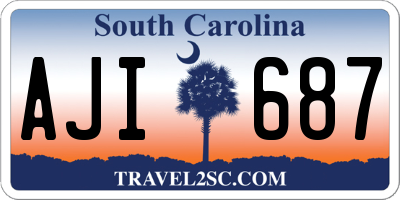SC license plate AJI687