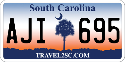 SC license plate AJI695