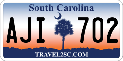SC license plate AJI702