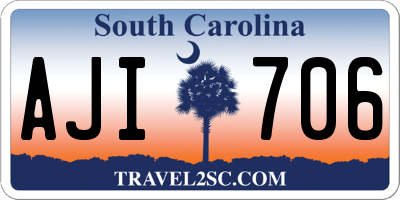 SC license plate AJI706