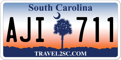 SC license plate AJI711