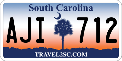 SC license plate AJI712