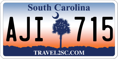 SC license plate AJI715