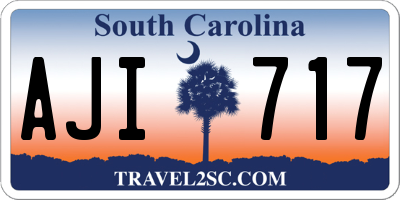 SC license plate AJI717