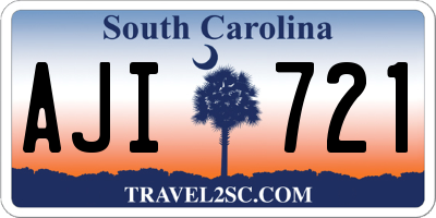 SC license plate AJI721