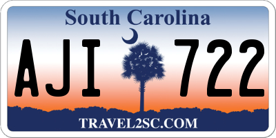 SC license plate AJI722