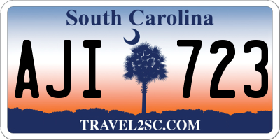 SC license plate AJI723