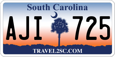 SC license plate AJI725