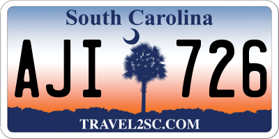 SC license plate AJI726