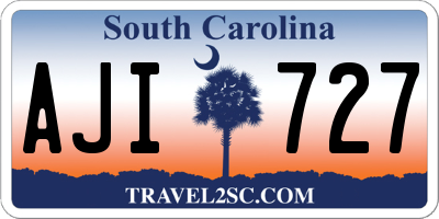 SC license plate AJI727