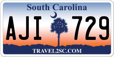 SC license plate AJI729