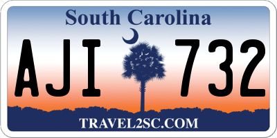 SC license plate AJI732