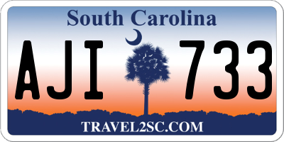 SC license plate AJI733