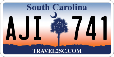 SC license plate AJI741