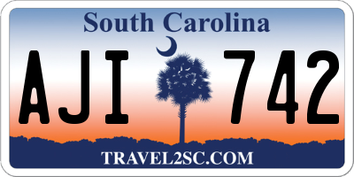 SC license plate AJI742