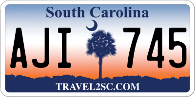 SC license plate AJI745