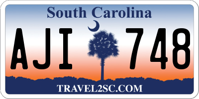 SC license plate AJI748
