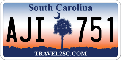 SC license plate AJI751