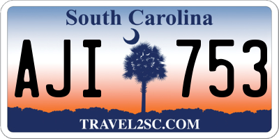 SC license plate AJI753