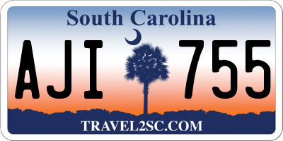 SC license plate AJI755