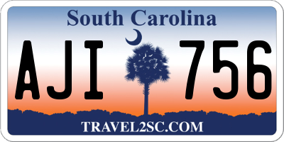 SC license plate AJI756