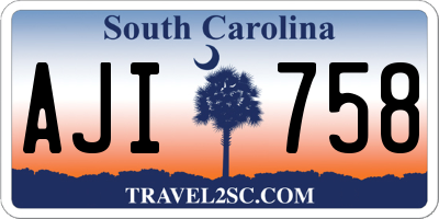 SC license plate AJI758