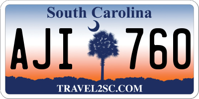 SC license plate AJI760