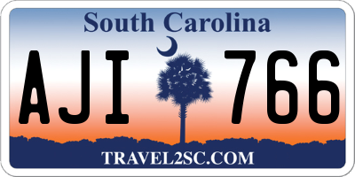 SC license plate AJI766