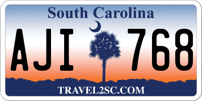 SC license plate AJI768