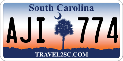 SC license plate AJI774