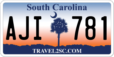 SC license plate AJI781