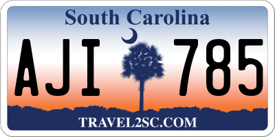 SC license plate AJI785
