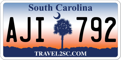 SC license plate AJI792