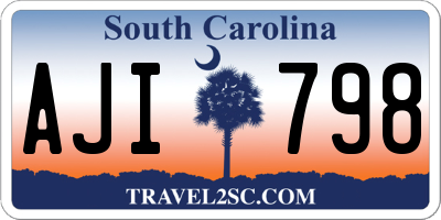SC license plate AJI798