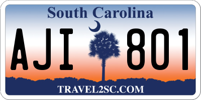 SC license plate AJI801