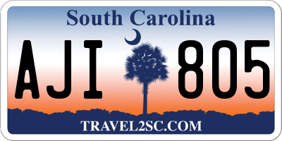 SC license plate AJI805