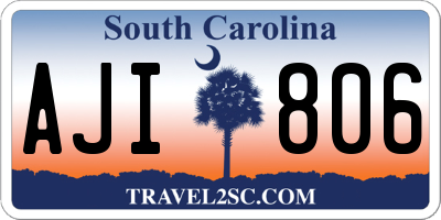 SC license plate AJI806