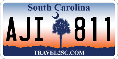 SC license plate AJI811