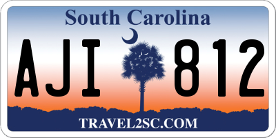 SC license plate AJI812