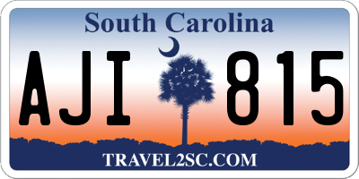 SC license plate AJI815