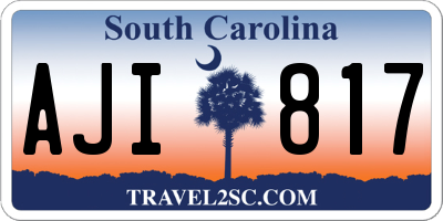 SC license plate AJI817