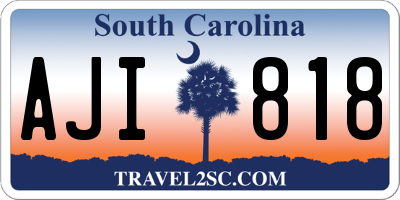 SC license plate AJI818
