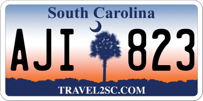 SC license plate AJI823